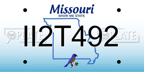 II2T492 Missouri License Plate