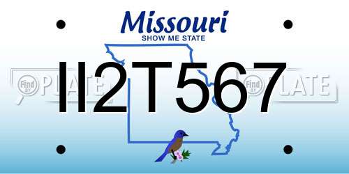 II2T567 Missouri License Plate