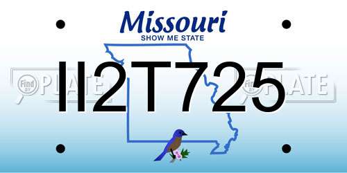 II2T725 Missouri License Plate