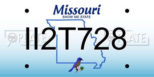 II2T728 Missouri License Plate