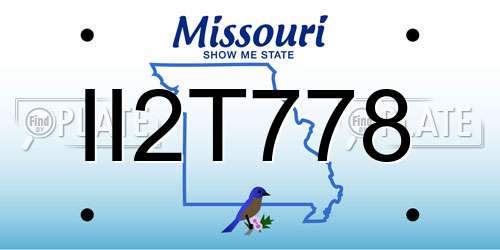 II2T778 Missouri License Plate