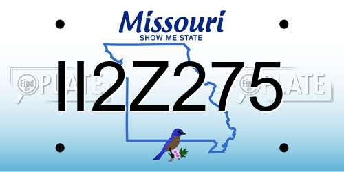 II2Z275 Missouri License Plate
