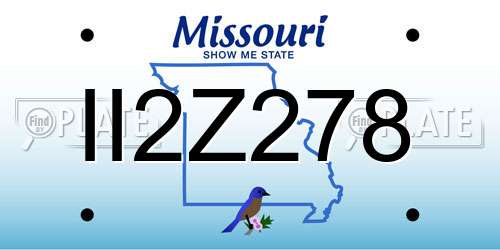 II2Z278 Missouri License Plate