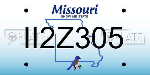 II2Z305 Missouri License Plate