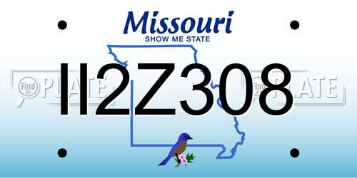 II2Z308 Missouri License Plate
