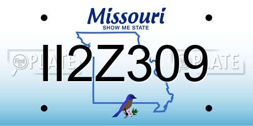 II2Z309 Missouri License Plate