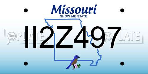 II2Z497 Missouri License Plate
