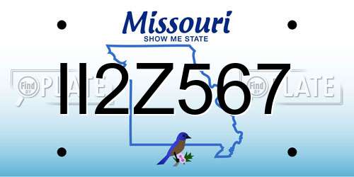 II2Z567 Missouri License Plate