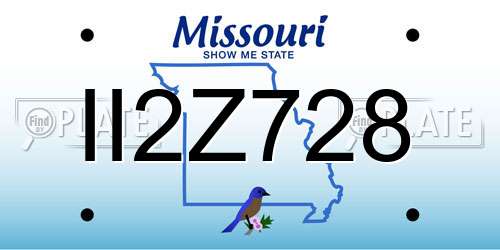 II2Z728 Missouri License Plate