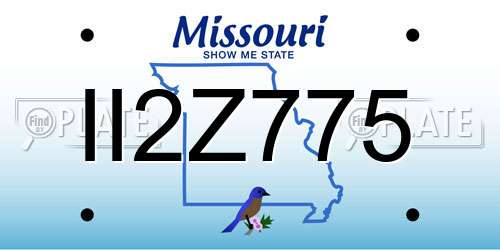 II2Z775 Missouri License Plate
