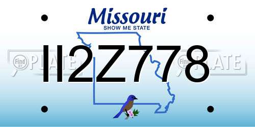 II2Z778 Missouri License Plate