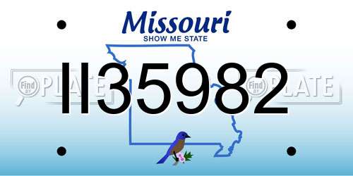 II35982 Missouri License Plate