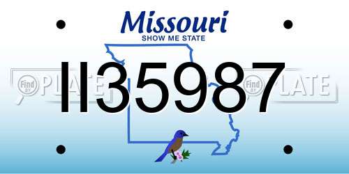 II35987 Missouri License Plate