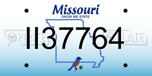 II37764 Missouri License Plate