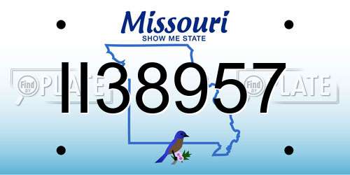 II38957 Missouri License Plate