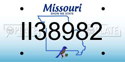 II38982 Missouri License Plate