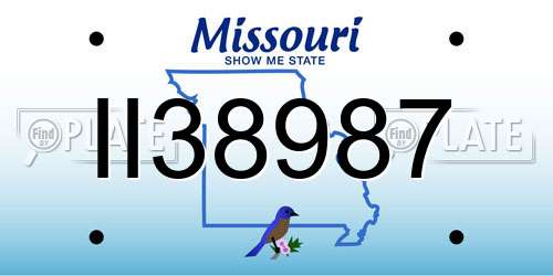 II38987 Missouri License Plate