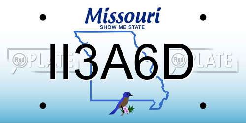 II3A6D Missouri License Plate