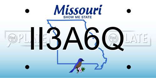 II3A6Q Missouri License Plate