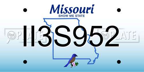 II3S952 Missouri License Plate