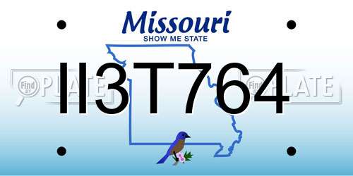 II3T764 Missouri License Plate