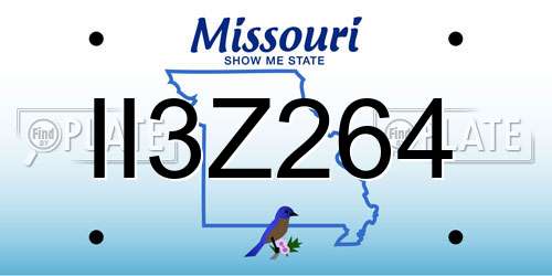 II3Z264 Missouri License Plate