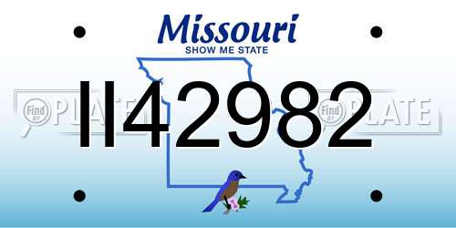 II42982 Missouri License Plate