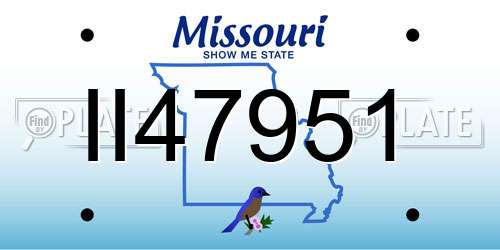 II47951 Missouri License Plate