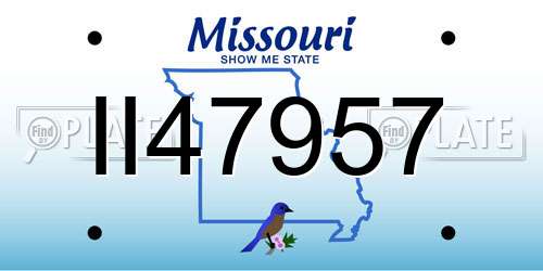II47957 Missouri License Plate