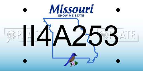 II4A253 Missouri License Plate