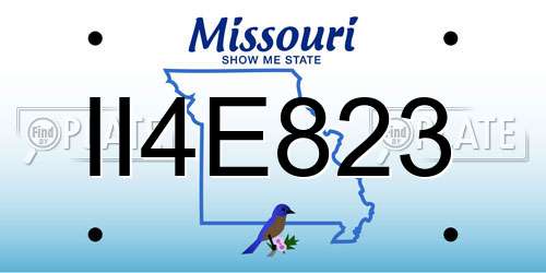 II4E823 Missouri License Plate