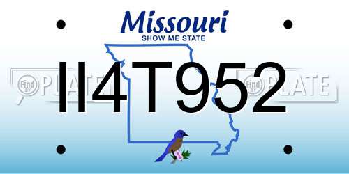 II4T952 Missouri License Plate