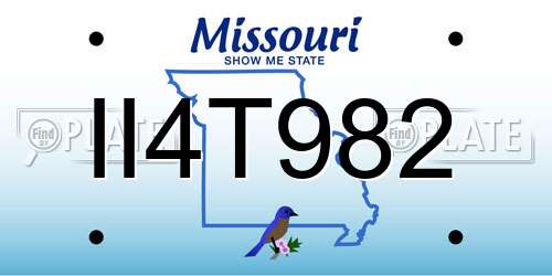 II4T982 Missouri License Plate