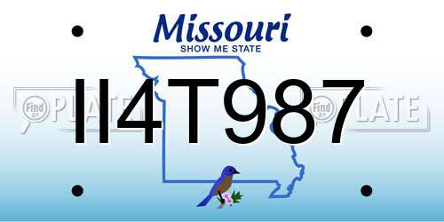 II4T987 Missouri License Plate