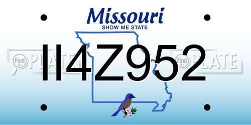 II4Z952 Missouri License Plate