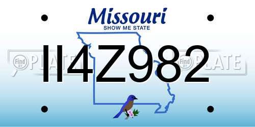 II4Z982 Missouri License Plate