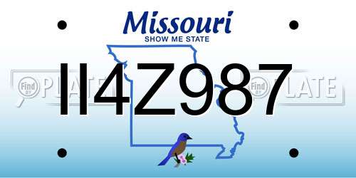 II4Z987 Missouri License Plate