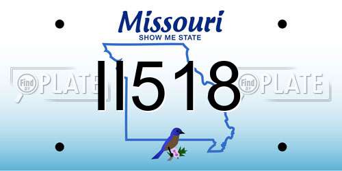 II518 Missouri License Plate