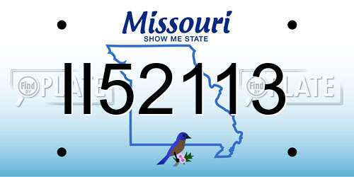 II52113 Missouri License Plate