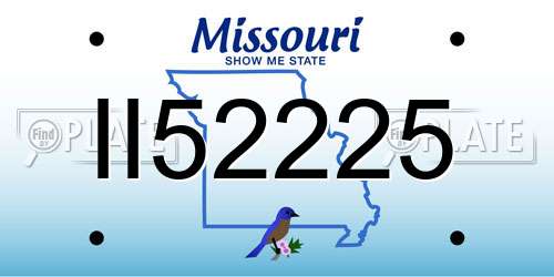 II52225 Missouri License Plate