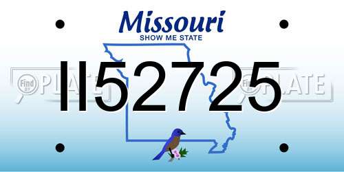II52725 Missouri License Plate
