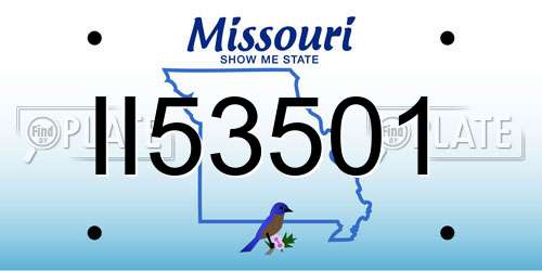 II53501 Missouri License Plate