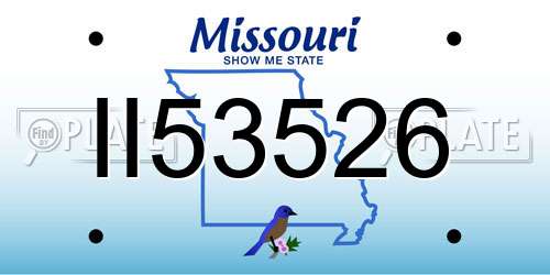 II53526 Missouri License Plate