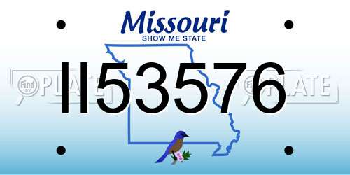 II53576 Missouri License Plate