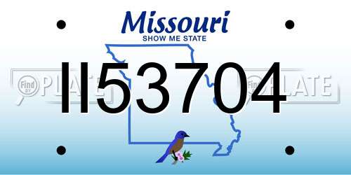 II53704 Missouri License Plate