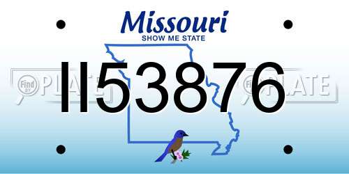 II53876 Missouri License Plate