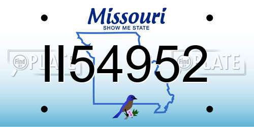 II54952 Missouri License Plate