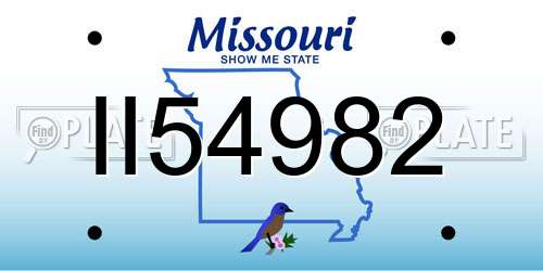 II54982 Missouri License Plate