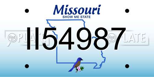 II54987 Missouri License Plate