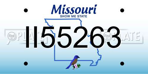 II55263 Missouri License Plate